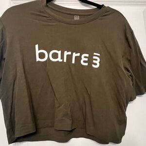 Barre3 x Beyond Yoga Olive Green Cropped T-Shirt